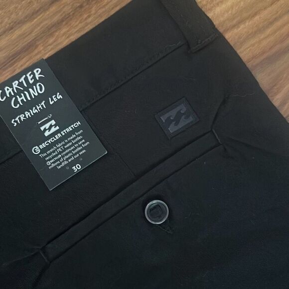 Billabong Mens Black Flat Front Straight Leg Carter Stretch Chino Pants Size 30/ - Picture 10 of 10